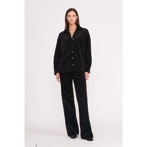 STAUD Black Button-Up Corduroy Shirt